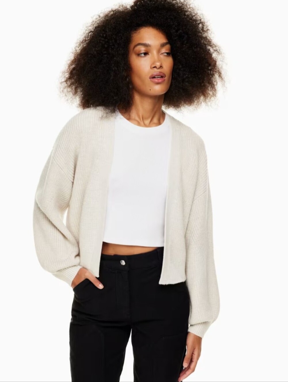 Aritzia Wilfred Free Unwind Merino Wool Waist Cardigan